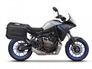 Kompletní sada bočních černých hliníkových kufrů SHAD TERRA BLACK 36L/36L , včetně montážní sady SHAD YAMAHA MT-07 Tracer / Tracer 700