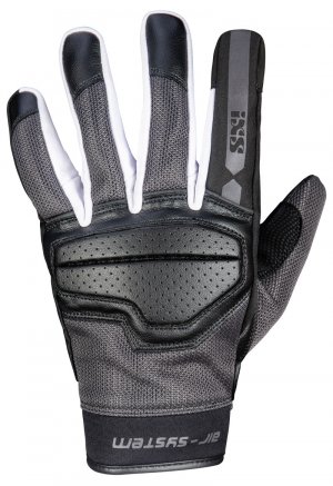 Klasické rukavice iXS EVO-AIR černo-tmavě šedo-bílá M