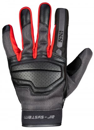 Klasické rukavice iXS EVO-AIR černo-tmavě šedo-červená 2XL