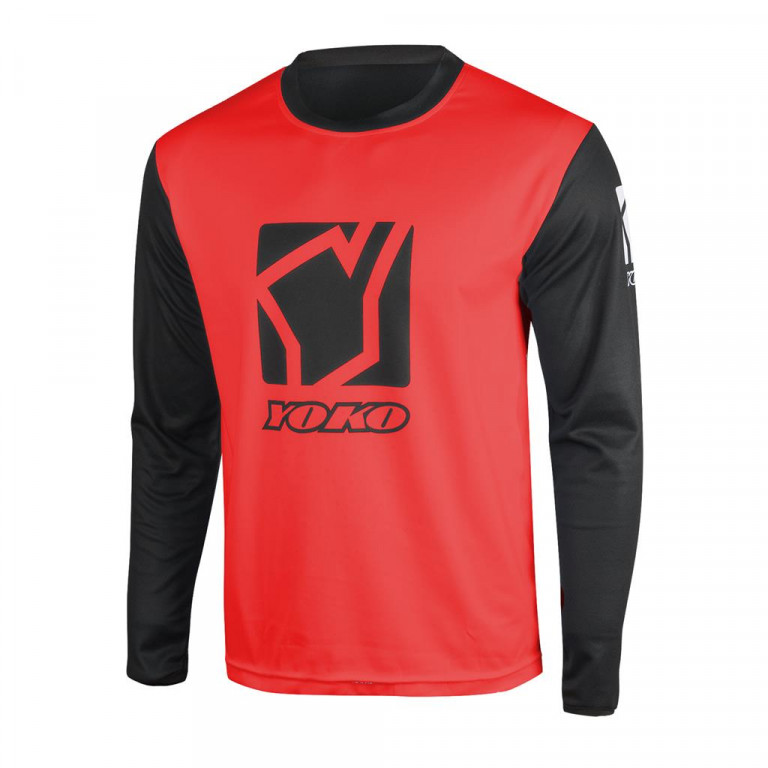 Motokrosový dres YOKO SCRAMBLE černý / červený XL