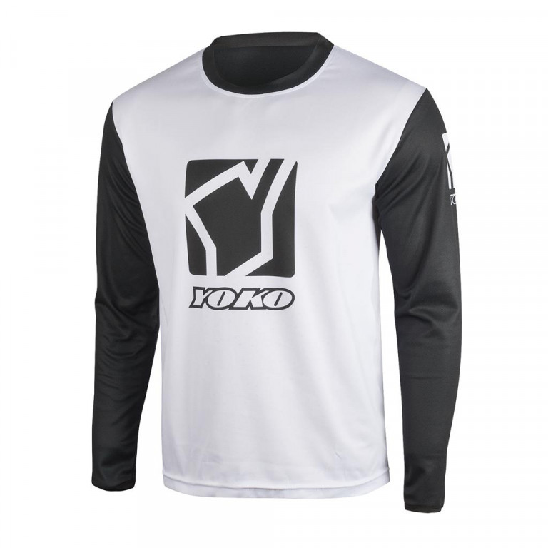 Motokrosový dres YOKO SCRAMBLE bílá / černá XXXL