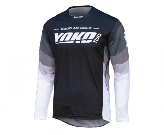 Motokrosový dres YOKO TWO černo/bílo/šedé XXXL pro KAWASAKI VN 750