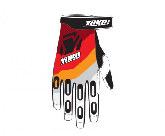 Motokrosové rukavice YOKO TWO černo/bílo/červené XL (10) pro YAMAHA YZ 125