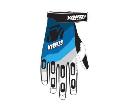 Motokrosové rukavice YOKO TWO černo/bílo/modré M (8) pro SUZUKI DL 1000 V-Strom