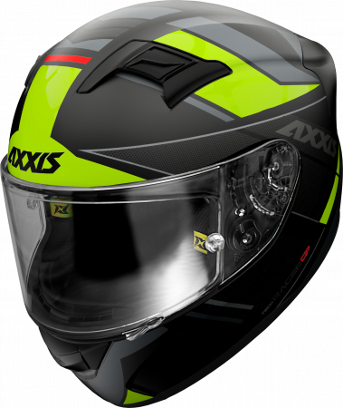 Integrální helma AXXIS GP RACER SV FIBER TECH matná fluo žlutá S pro KAWASAKI KLX 650