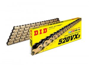 VX série X-Kroužkový řetěz D.I.D Chain 520VX3 110 L Zlatá/Černá