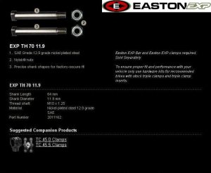 Montážní sada řidítek EASTON EXP EXP
