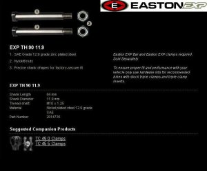 Montážní sada řidítek EASTON EXP EXP