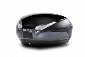 Vrchní kufr na motorku s barevným krytem SHAD SH48 Lesklá černá se zámkem PREMIUM SMART