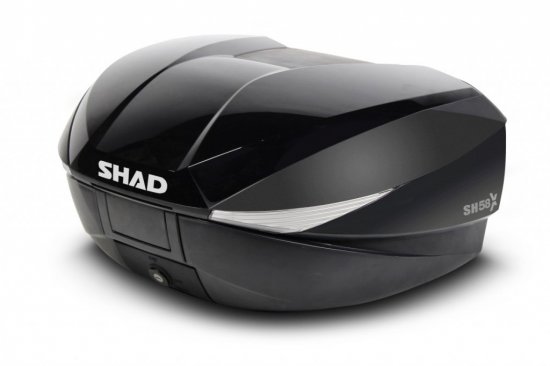 Vrchní kufr na motorku s barevným krytem SHAD SH58X Lesklá černá se zámkem PREMIUM