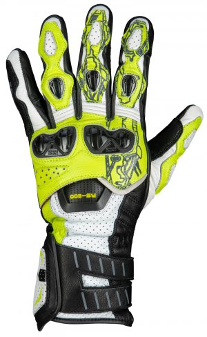 Sportovní rukavice iXS RS-200 3.0 bílo-neonově žluto-černá M